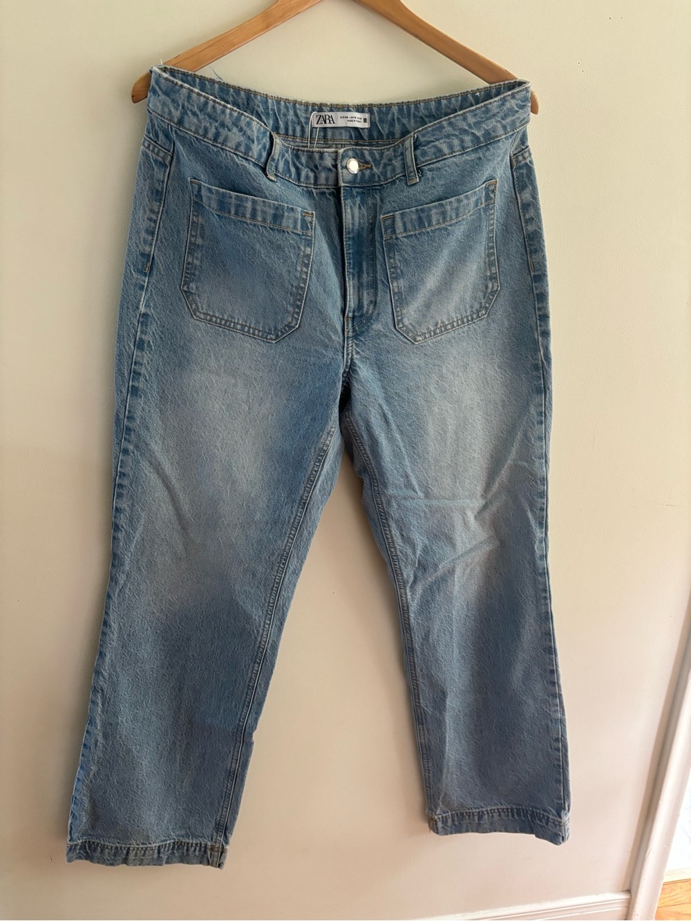 Zara Light Wash Straight-Leg Jeans